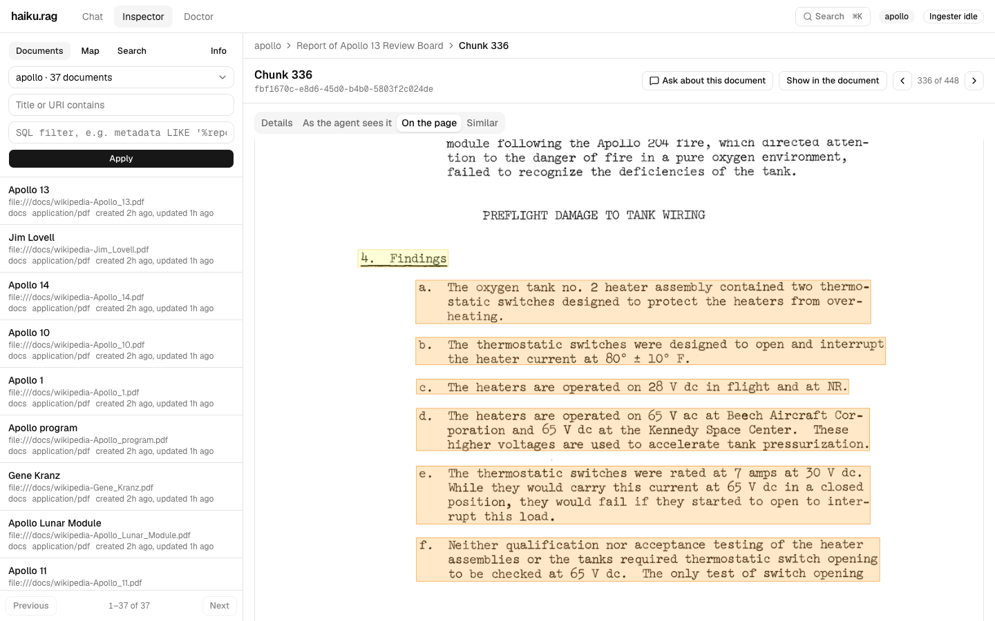 A chunk on its original page, a scanned report from 1970